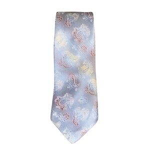 Sophisticated Paisley Men's Tie - Light Blue and Silver